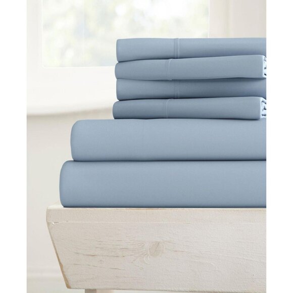 NEW Noble Linens Collection 4-Piece Luxury Ultra Soft Sheet Set Blue Twin XL - Picture 2 of 3
